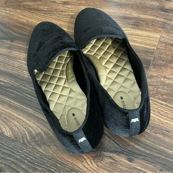 Birdies The Starling Black Velvet Flats 13 - Picture 4 of 7